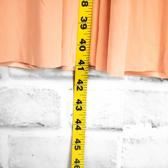 Misa Los Angeles Peach Jersey Knit Sleeveless Knee Length Cocktail Dress Small - Picture 9 of 12